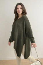 Asymmetric Oversized Knitted Jumper - Stylish, Cozy & Perfect for Everyday Wear - Image 17