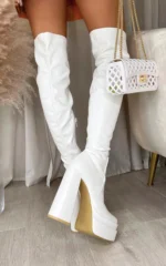 Celeste Block Heel Knee High Boots - Stylish & Comfortable Faux Leather Boots for Women - Image 5