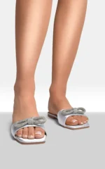 Elegant Embellished Bow Trim Open Toe Sandals - Perfect for Any Occasion | Comfortable & Stylish Women's Footwear - Image 3