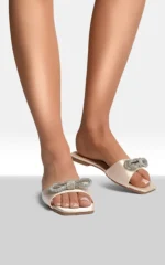 Elegant Embellished Bow Trim Open Toe Sandals - Perfect for Any Occasion | Comfortable & Stylish Women's Footwear - Image 5
