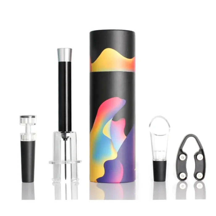 Pour And Preserve 4-Piece Wine Lover's Set - Foil Cutter, Air Wine Opener, Aerator & Wine Stopper - Ideal Gift! - Image 1