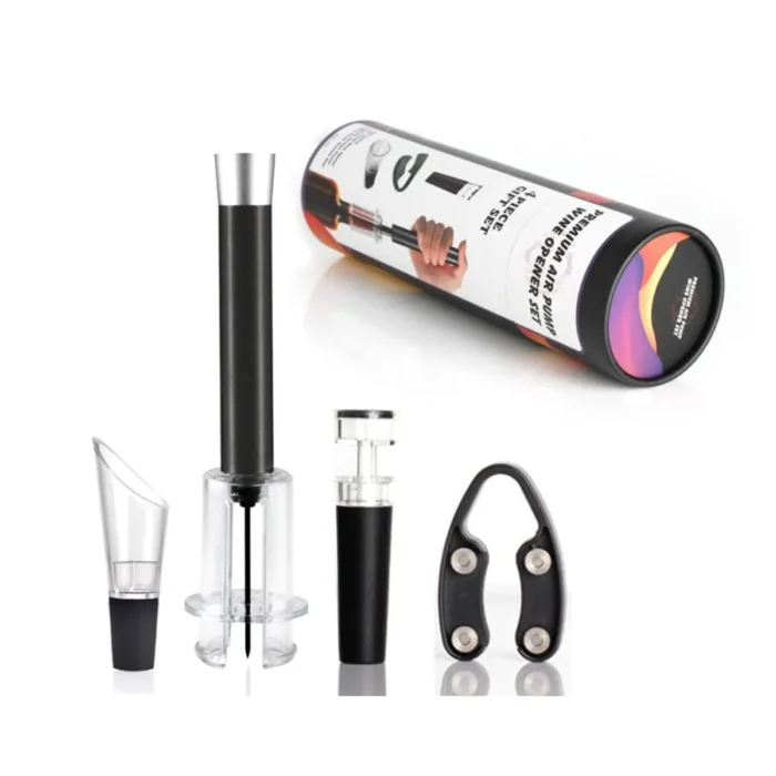 Pour And Preserve 4-Piece Wine Lover's Set - Foil Cutter, Air Wine Opener, Aerator & Wine Stopper - Ideal Gift! - Image 2