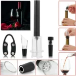 Pour And Preserve 4-Piece Wine Lover's Set - Foil Cutter, Air Wine Opener, Aerator & Wine Stopper - Ideal Gift! - Image 3