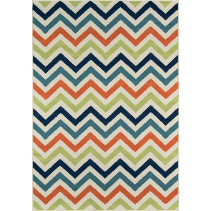 Contemporary Rectangle Area Rug, Multi, 2'3" X 4'6" - Elegant Indoor/Outdoor Flatweave Rug - Image 5