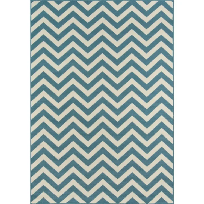 Baja Area Rug, Blue, 2'3" X 4'6" - Stylish All-Weather Indoor/Outdoor Rug - Image 5