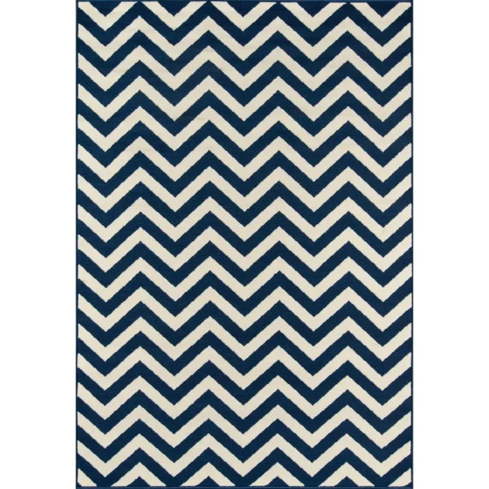 Contemporary Navy Rectangle Area Rug, 2'3" X 4'6" - Indoor/Outdoor, Durable & Easy to Clean - Image 5