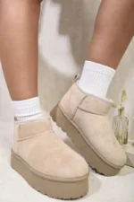 Stylish Faux Suede Ultra Mini Ankle Platform Boots - Comfortable & Chic Women's Footwear - Image 3