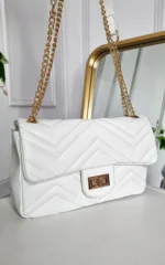 Elegant Faux Leather Chain Strap Shoulder Bag - Everyday Classic in Black - Image 5