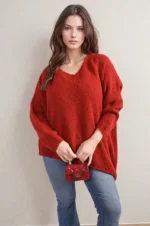 Asymmetric Oversized Knitted Jumper - Stylish, Cozy & Perfect for Everyday Wear - Image 19