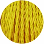 5m Yellow 2 Core Twisted Electric Fabric Cable - Vintage Style | Perfect for Retro Lamps & Appliances - Image 3