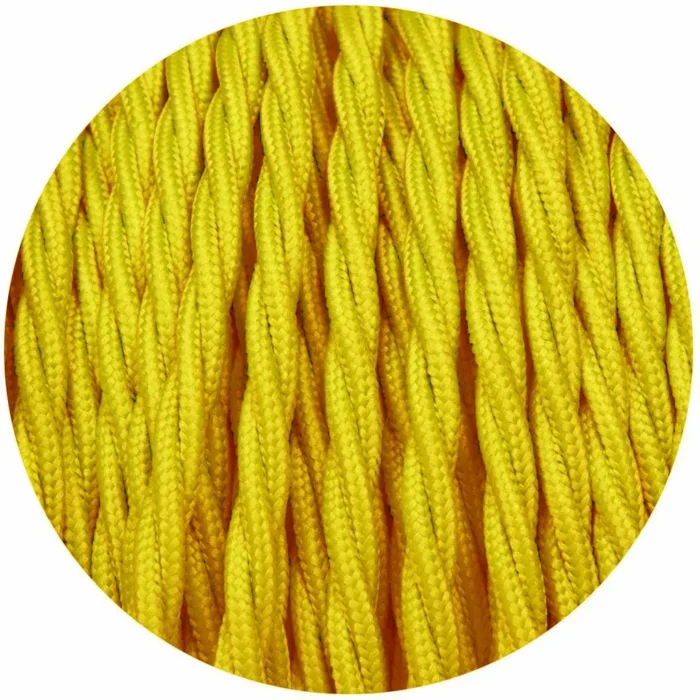 5m Yellow 2 Core Twisted Electric Fabric Cable - Vintage Style | Perfect for Retro Lamps & Appliances - Image 3
