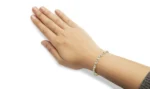 10K Yellow Gold Diamond Cross Link Bracelet - 1.00 Cttw Round Cut Diamonds - Image 5