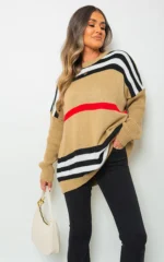 Ava Oversized Striped Long Sleeve Knitted Jumper Cozy & Chic for Effortless Style - Image 4