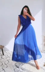 Elegant Pleated Maxi Dress Stylish & Comfortable for Any Occasion - Image 2