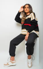 Ava Oversized Striped Long Sleeve Knitted Jumper Cozy & Chic for Effortless Style - Image 6