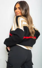 Ava Oversized Striped Long Sleeve Knitted Jumper Cozy & Chic for Effortless Style - Image 7