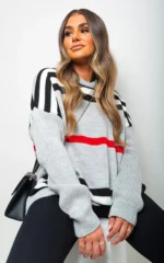 Ava Oversized Striped Long Sleeve Knitted Jumper Cozy & Chic for Effortless Style - Image 8