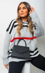 Ava Oversized Striped Long Sleeve Knitted Jumper Cozy & Chic for Effortless Style - Image 10