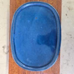 25cm Glazed White Oval Bonsai Pot Drip Tray - Enhance Your Elegant Bonsai Displays
