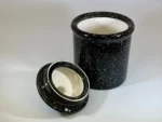Speckled Black Ceramic Canister with Lid - Stylish & Food Safe Storage