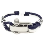 Elegant Adjustable Shackle Blue-White Nautical Bracelet - Handmade in Ireland | Perfect Gift for All Occasions