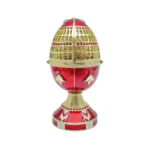 Luxurious Handmade Red Russian Egg Trinket Box with Austrian Crystals & 24K Gold Plating Elegant and Unique Collectible