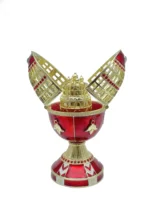 Luxurious Handmade Red Russian Egg Trinket Box with Austrian Crystals & 24K Gold Plating Elegant and Unique Collectible - Image 2