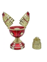 Luxurious Handmade Red Russian Egg Trinket Box with Austrian Crystals & 24K Gold Plating Elegant and Unique Collectible - Image 4