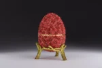 Exquisite Red Flowers Faberge Egg - Handcrafted Trinket Box with Austrian Crystals & Gold Plating - Image 6