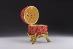 Exquisite Red Flowers Faberge Egg - Handcrafted Trinket Box with Austrian Crystals & Gold Plating - Image 5