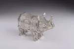 Luxury Enamel Painted Rhino Trinket Box with Austrian Crystals - Handcrafted by Keren Kopal - Image 4