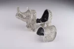 Luxury Enamel Painted Rhino Trinket Box with Austrian Crystals - Handcrafted by Keren Kopal - Image 6