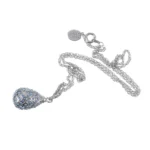 Elegant Silver Egg Pendant Necklace with 24K Gold Plating and Austrian Crystals | Exquisite Handcrafted Jewelry - Image 2