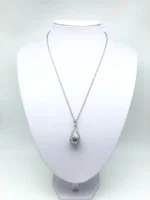 Elegant Silver Egg Pendant Necklace with 24K Gold Plating and Austrian Crystals | Exquisite Handcrafted Jewelry - Image 6