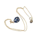 Elegant Blue Egg Pendant Gold Necklace - Handcrafted with Austrian Crystals & 24K Gold Plating - Image 6