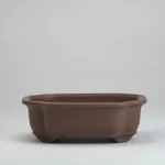 20cm Unglazed Bonsai Pot - Floral Design | Durable Ceramic | Rustic Brown Finish | Ideal for Multiple Bonsai Species