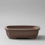 Elegant 21cm Unglazed Bonsai Pot - Rectangular Brown Planter for Bonsai Enthusiasts | High-Quality Ceramic Planter