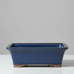 Elegant 31cm Blue Glazed Rectangle Bonsai Pot - Stylish & Durable