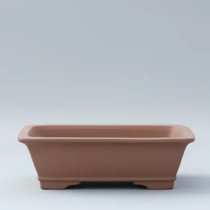 Handcrafted 37cm Unglazed Bonsai Pot - Rectangle | Brown | Perfect for Bonsai Trees