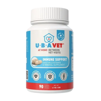UBAVET MULTIVIT Daily Vitamin and Mineral Tablets for Dogs 90 Chewable Tablets Comprehensive Nutritional Support