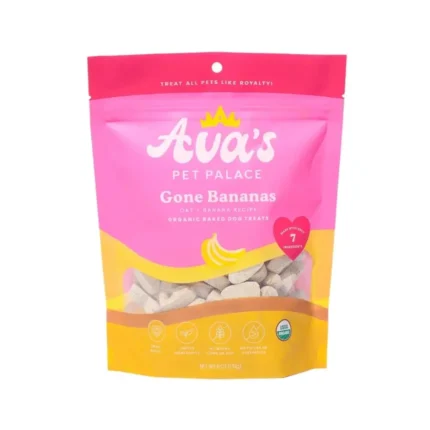 Ava's Pet Palace Organic Oven Baked Dog Treats - Gone Bananas (6 oz) / 2-Pack | Healthy USDA Certified Organic Snack for Dogs