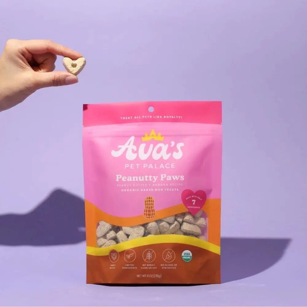 353457145_large.webp Ava's Pet Palace Organic Oven Baked Dog Treats - Peanutty Paws | USDA Certified & Gluten-Free | 6 oz, 2-Pack - Healthy & Delicious Snacks for Dogs - Image 1