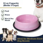 I LOVE YOU SO MUCH Stainless Steel Dog Bowl (24oz) - Premium Quality, Dishwasher Safe, Non-Slip Base - Image 5
