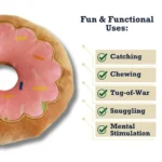 7" Strawberry Donut Plush Dog Toy - Adorable, Durable, and Engaging - Image 4