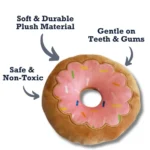 7" Strawberry Donut Plush Dog Toy - Adorable, Durable, and Engaging - Image 5