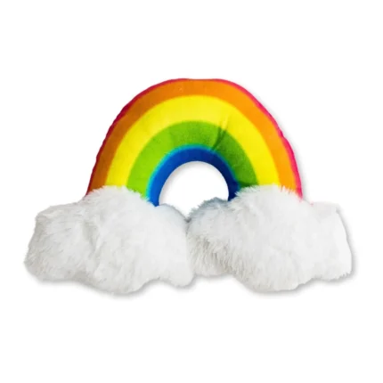Enchanted Rainbow Squeaker Dog Chew Toy Durable Plush for Cuddly Play