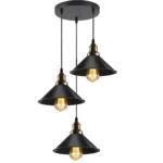 Modern Black 3 Way Pendant Light Fixture with Cone Shade - Perfect for Kitchen Islands and Bars - Image 2