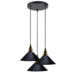 Modern Black 3 Way Pendant Light Fixture with Cone Shade - Perfect for Kitchen Islands and Bars - Image 4