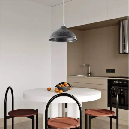 Brushed Silver Retro Ceiling Pendant Light Lamp Shade | Easy Fit for Cafe, Kitchen, and Dining Areas