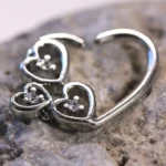 316L Stainless Steel Love in the Air Heart Cartilage Earring Hypoallergenic & Elegant